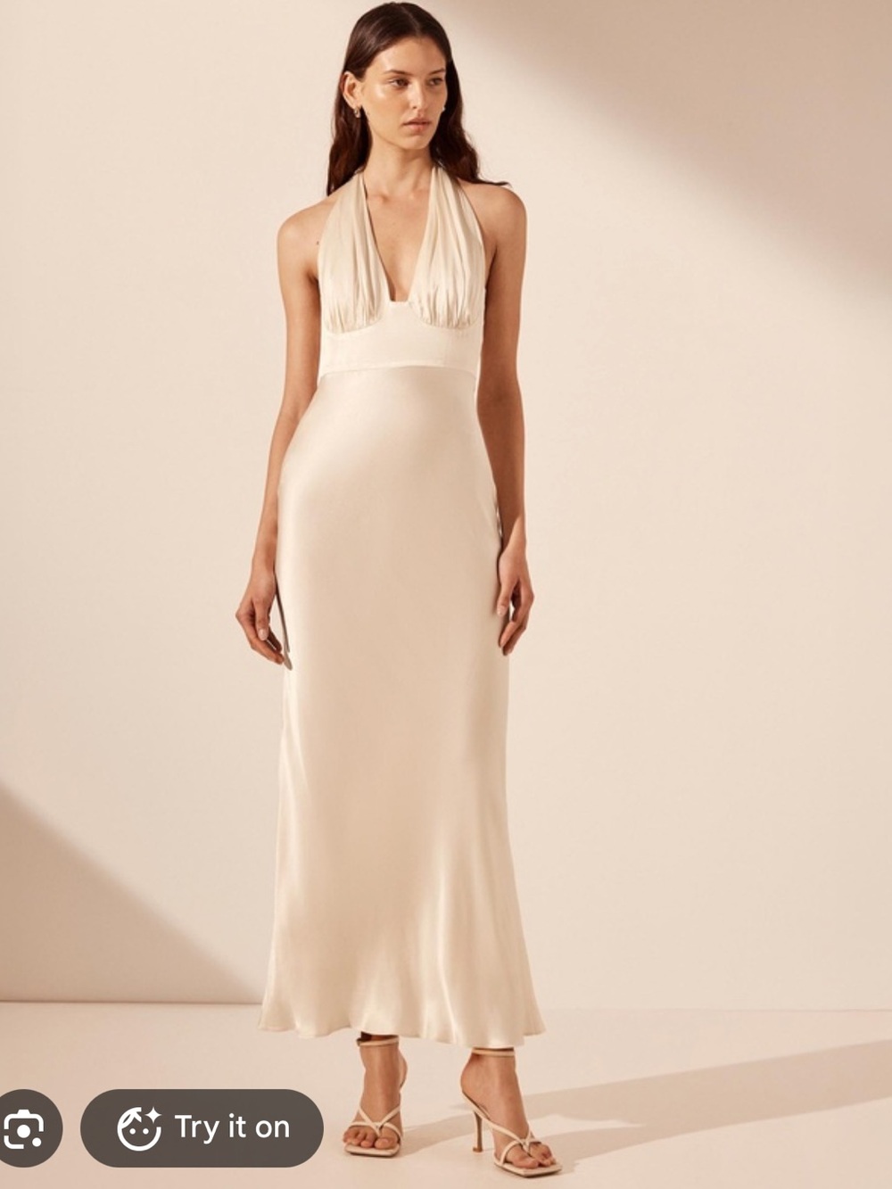 Shona Joy La Lune Plunged Halter Midi Dress